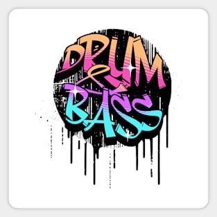 DRUM AND BASS  - Graffiti Paint Drip (blue/orange/purple) Magnet